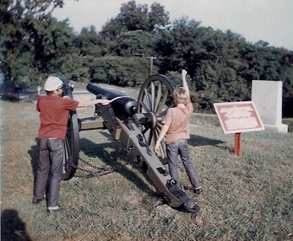 Fred and Brother Robert shooting cannon